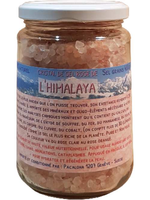 Sel gemme Grains Rose de l'Himalaya - Pot de 400 gr